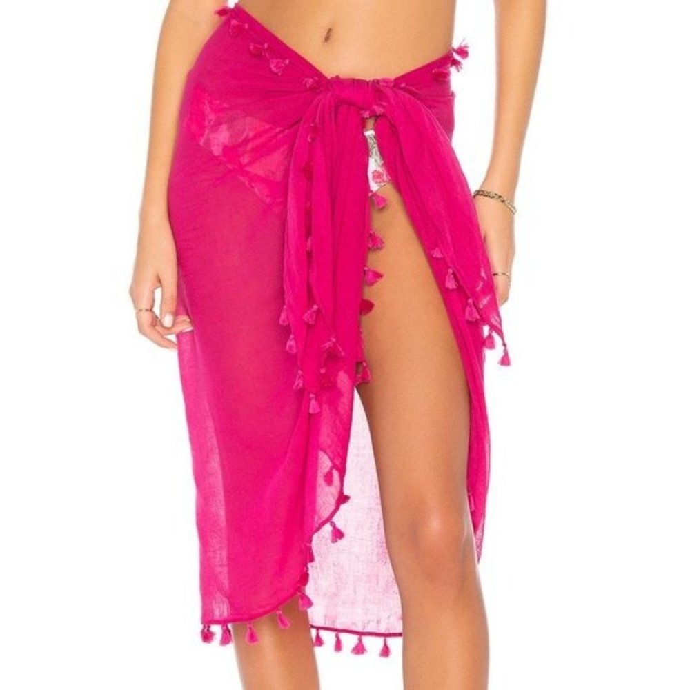 NWT Seafolly X Revolve Cotton Gauze Sarong in Boysenberry OS